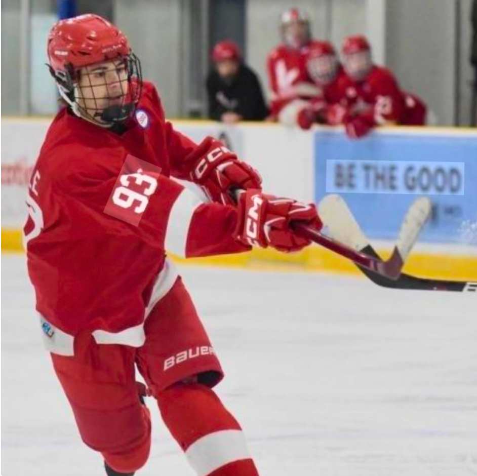 Arlo Depasquale is shown playing hockey for the Toronto Eagles.
